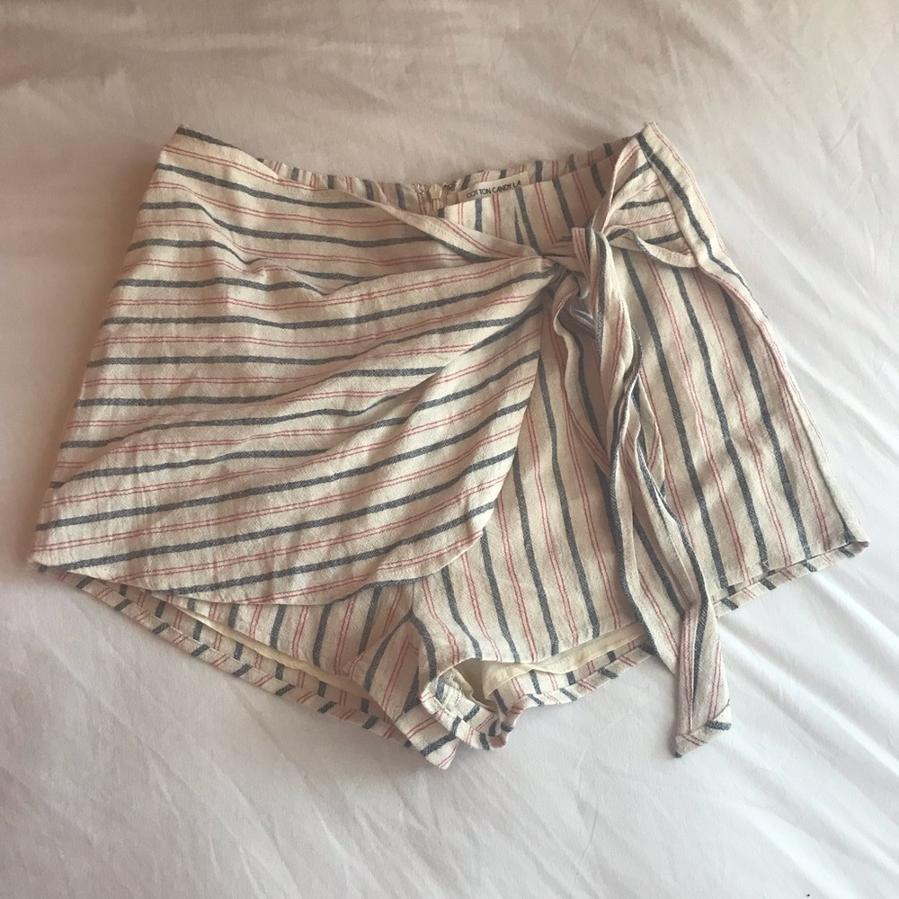 Tie Up Striped Skort